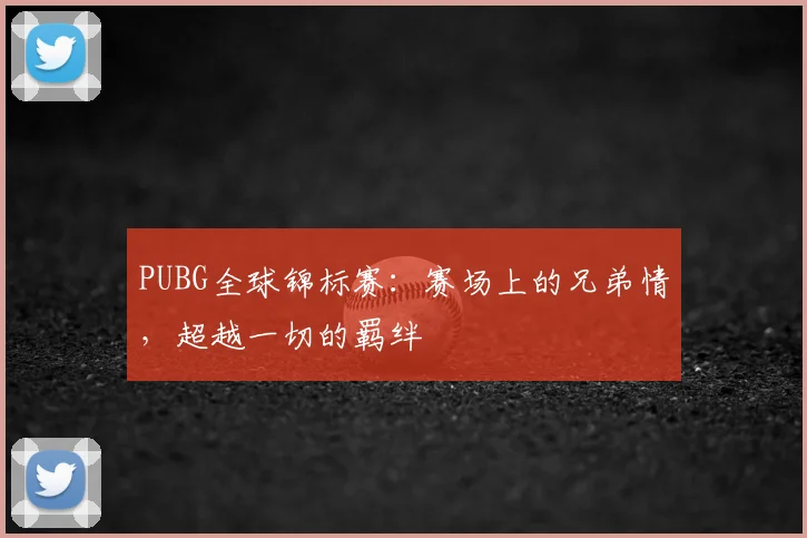 PUBG全球锦标赛：赛场上的兄弟情，超越一切的羁绊