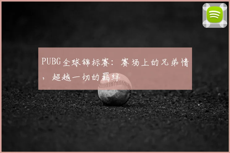 PUBG全球锦标赛:赛场上的兄弟情,超越一切的羁绊